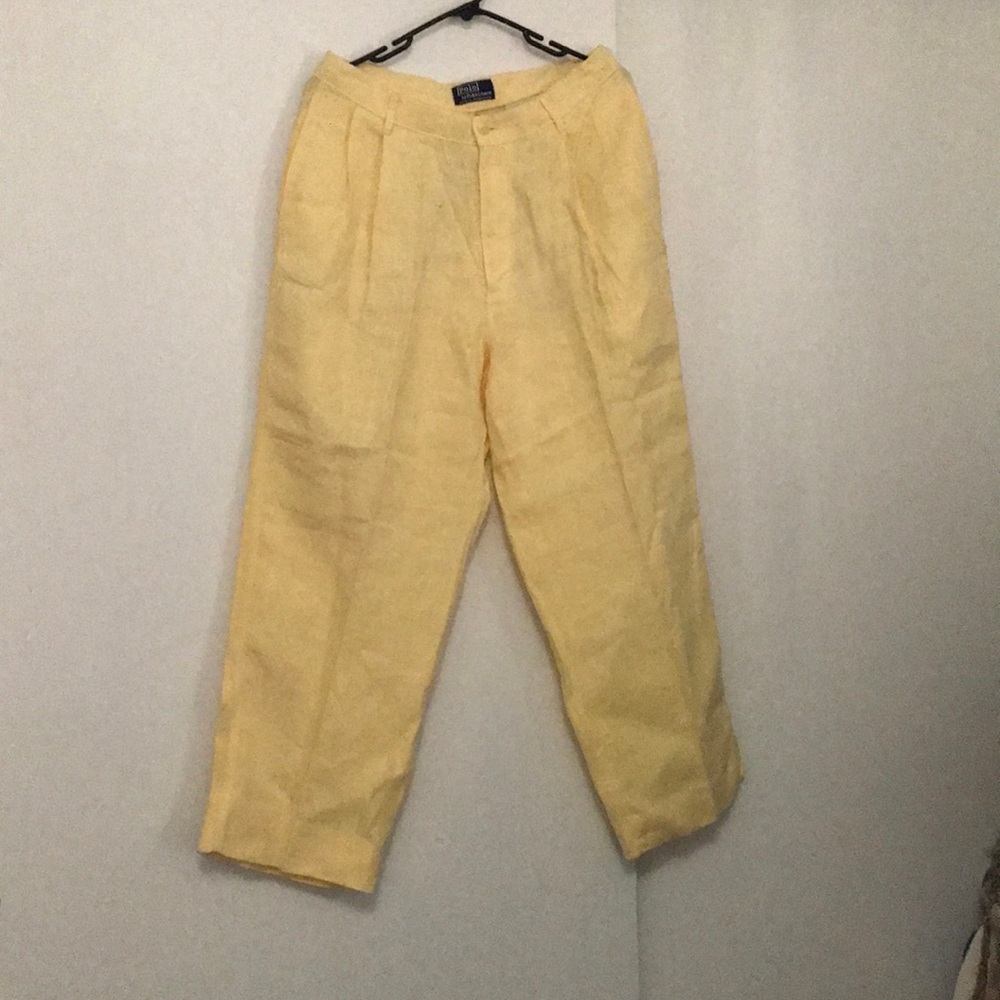 Yellow linen pants